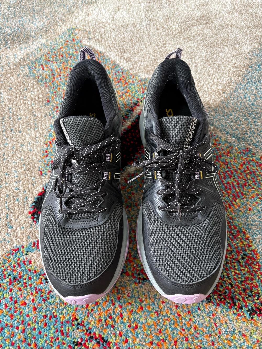 Asics Women's Black & Purple Gel Venture 8 Running Shoes - Picture 2 of 5